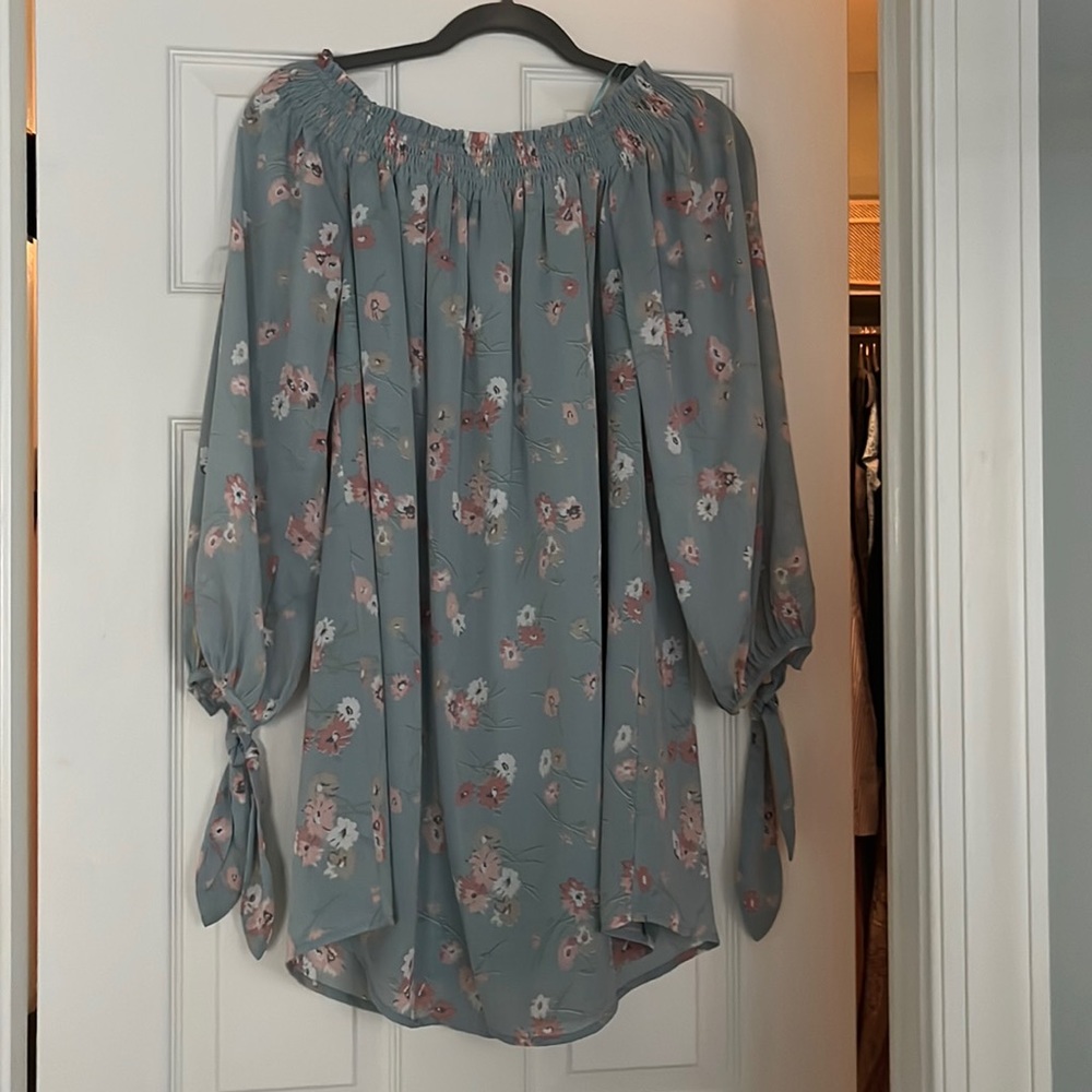 Blue pastel flowered dress